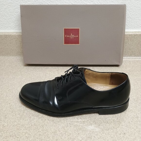 Cole Haan City Caldwell Men\'s 10 Oxford Patent Leather Shoes Black Full Leather main image 4